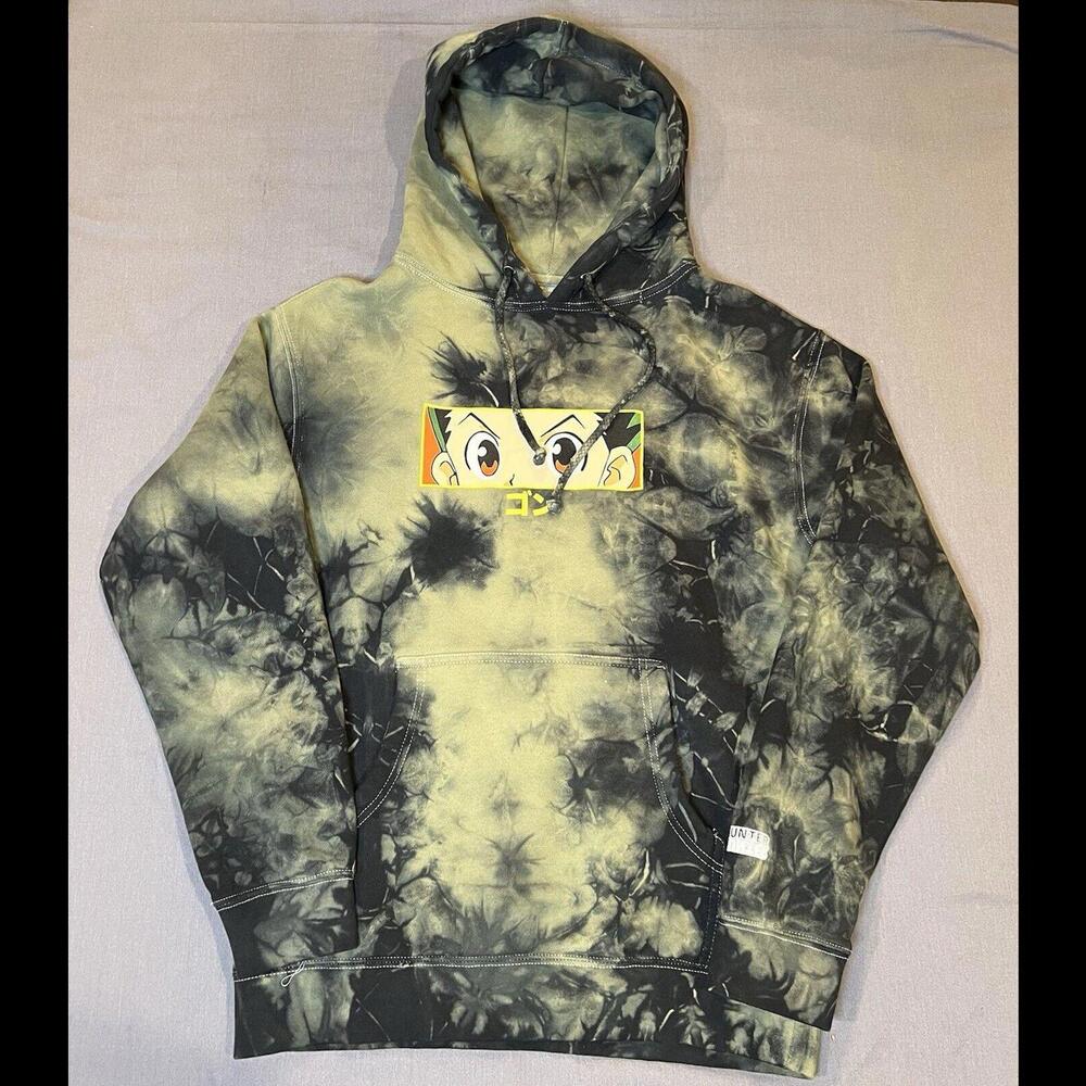 Hypland Hunter x Hunter Sweater Mens Sz S Gon Freecss Anime Hoodie Green Tie Dye